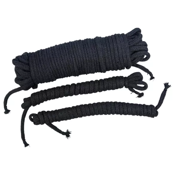 Bad Kitty - bondagesett touw (20 m + 2x3 m, zwart)