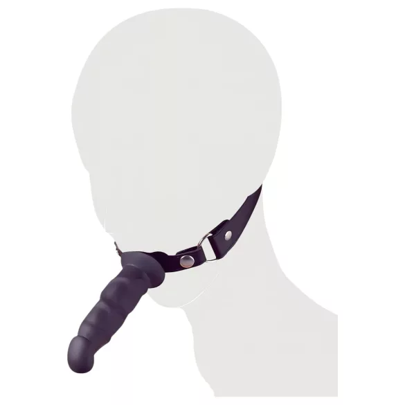Fetish - mondknevel met dildo - zwart