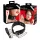 Bad Kitty - siliconen halsband met riem - zwart