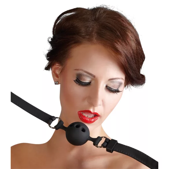 Bad Kitty - siliconen ballgag medium - zwart