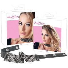 Bad Kitty - halsband met strass steentjes - zwart