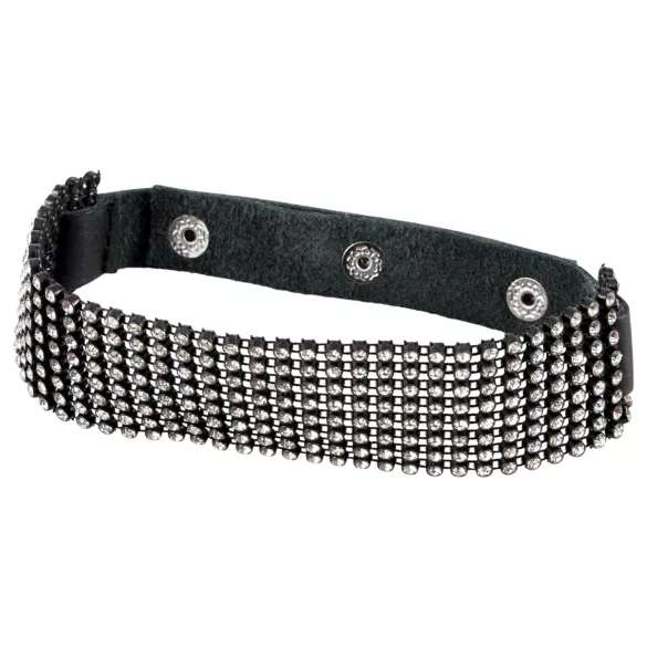 Bad Kitty - halsband met strass steentjes - zwart