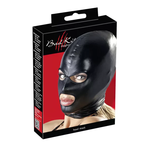 Bad Kitty - hoofdkap met mond- en oogopening - zwart