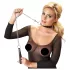 Bad Kitty - halsband met hartje en metalen ketting - zwart