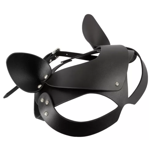 Bad Kitty - kattenmasker met strass steentjes - kunstleer zwart (S-L)