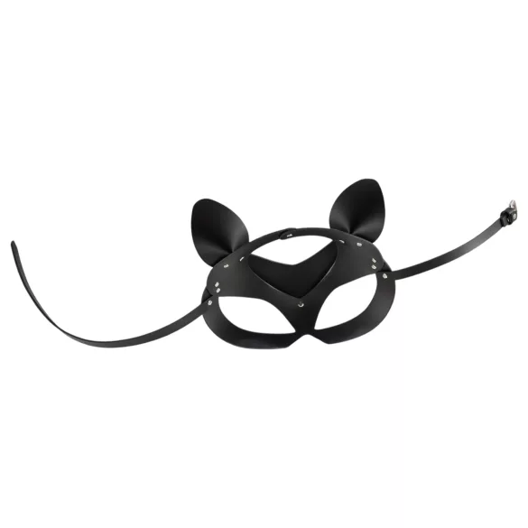 Bad Kitty - kattenmasker met strass steentjes - kunstleer zwart (S-L)