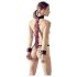Bad Kitty - Aziatisch Bondageset voor de Nek (rood-zwart)
