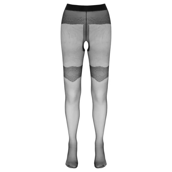 Cottelli - open panty kousen - exclusief patroon - zwart - 3
