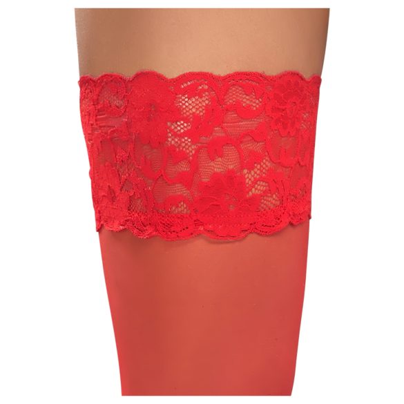 Cottelli - kanten hold-ups - bloemenmotief - rood