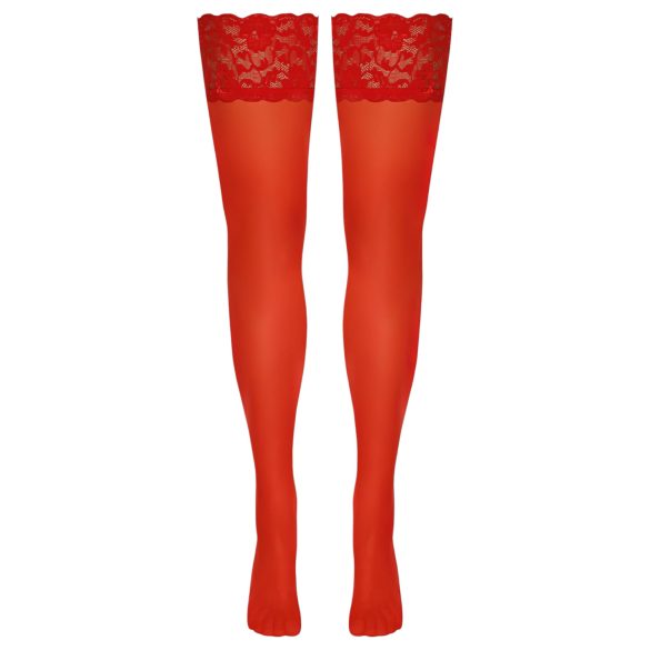 Cottelli - kanten hold-ups - bloemenmotief - rood