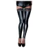 Noir - hold-up kousen - kanten rand - glanzend - zwart - M