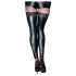 Noir - hold-up kousen - kanten rand - glanzend - zwart - M