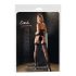 Cottelli - Gestreepte panty met hoge hielnaad (zwart) - 6