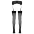 Cottelli - Gestreepte panty met hoge hielnaad (zwart) - 6