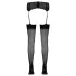 Cottelli - beenmode - nylon kousen met naad en hoge hak detail - zwart - 7