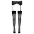 Cottelli - Gestreepte panty met hoge hielnaad (zwart) - 8