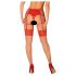 Obsessive - kanten hold-ups - rood/naturel - L/XL