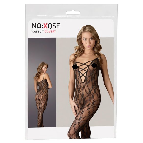 NO:XQSE - Catsuit - Kant - Zwart - L/XL