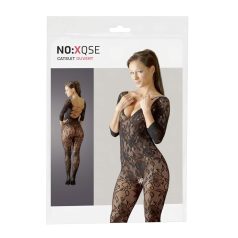 NO:XQSE - Bodystocking met bloemenmotief - zwart - S-L