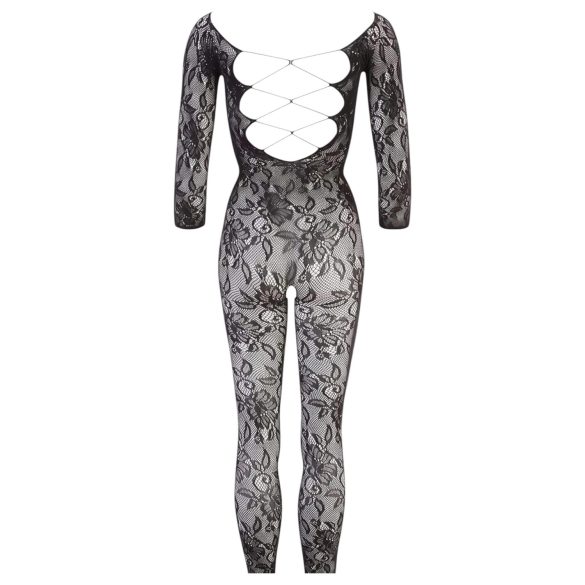 NO:XQSE - Bloemige bodystocking - zwart (S-L)