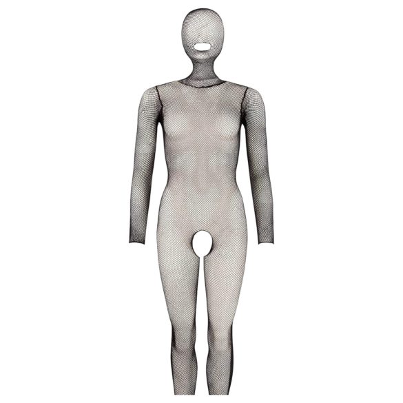 Mandy Mystery - Catsuit met masker - netblouse - zwart - S-L