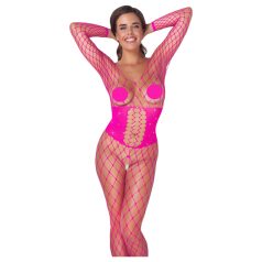 Cottelli - netstoffen catsuit (pink) - S-L