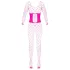 Cottelli - bodystocking dames - visnet - roze - S-L