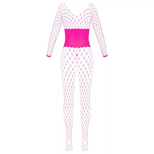 Cottelli - bodystocking dames - visnet - roze - S-L