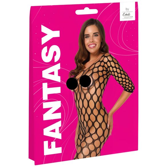 Cottelli - bodystocking met netstof - zwart - S-L