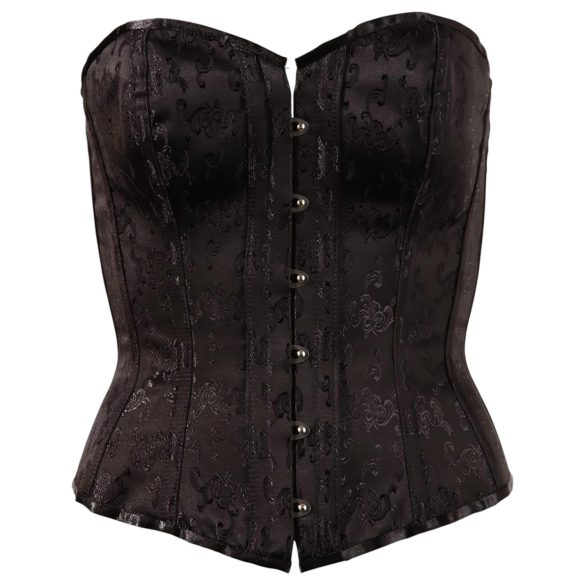 Cottelli - bustier met borduursel - zwart - 2XL