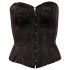 Cottelli - bustier met borduursel - zwart - 2XL