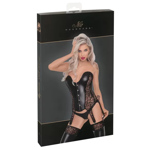 Noir - jarreteltop - luipaardprint - zwart - M