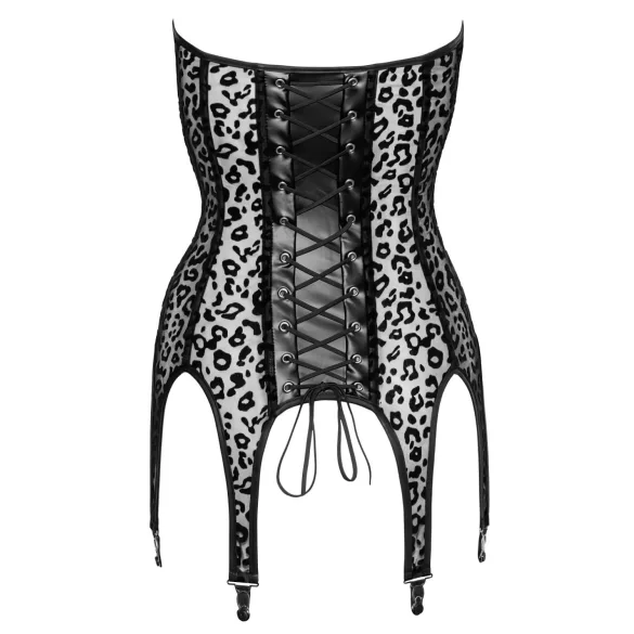 Noir - jarreteltop - luipaardprint - zwart - L