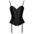Cottelli Party - satijnen bustier met jarretels - zwart - M