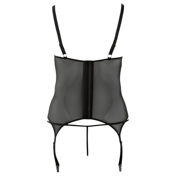 Cottelli - Bloemen top voor dames, ook voor curves (zwart) - XXL