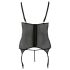 Cottelli - Bloemtop voor dames, plus size (zwart) - XXL