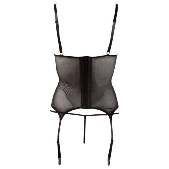 Cottelli - transparante top - glanzende strepen - zwart