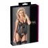 Cottelli - transparante top - glanzende strepen - zwart - XL