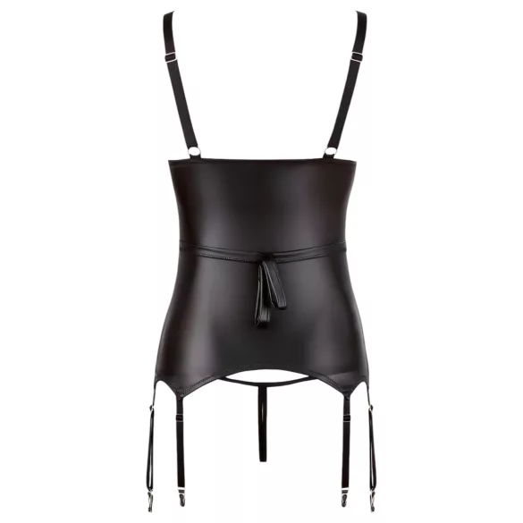 Cottelli Bondage - glimmende push-up top met boeien (zwart)