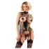 Abierta Fina - open set lingerie - kanten details - zwart - XL