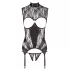 Abierta Fina - open set lingerie - kanten details - zwart - XL