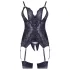 Cottelli - open bh en string met kant - zwart - L