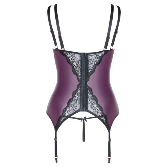 Cottelli Curves - kanten, veters lingerie set (paars)