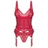 Obsessive Cupide Desir - doorschijnende kanten set (rood)
