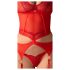 Obsessive Cupide Desir - dames lingerie set - doorzichtig kant - rood - L/XL