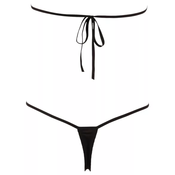 NO:XQSE - Open lichaamstring met strass steentjes - zwart - S-L