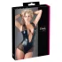 Cottelli - neglige body - glanzend netstof - zwart - M