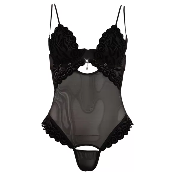 Cottelli - Body - Verstelbaar fluweel - Zwart
