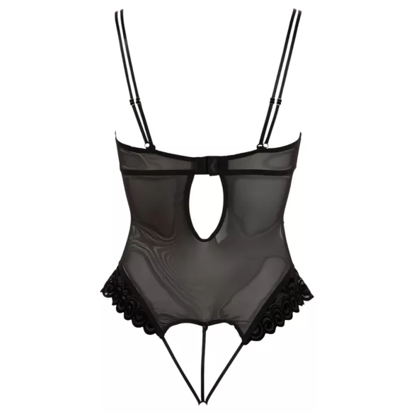 Cottelli - Body - Verstelbaar fluweel - Zwart - 80C/M