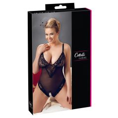 Cottelli Plus Size - body - kant - zwart
